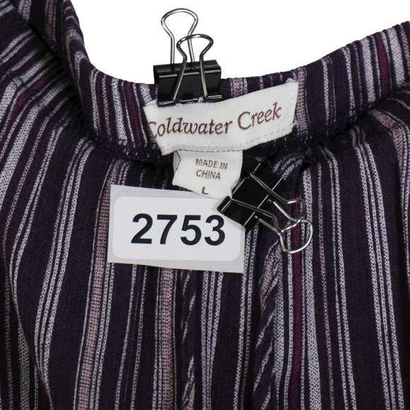 Coldwater Creek Midi Skirt Women Large Purple Tiered Pull On Drawstring Waist - Picture 5 of 5